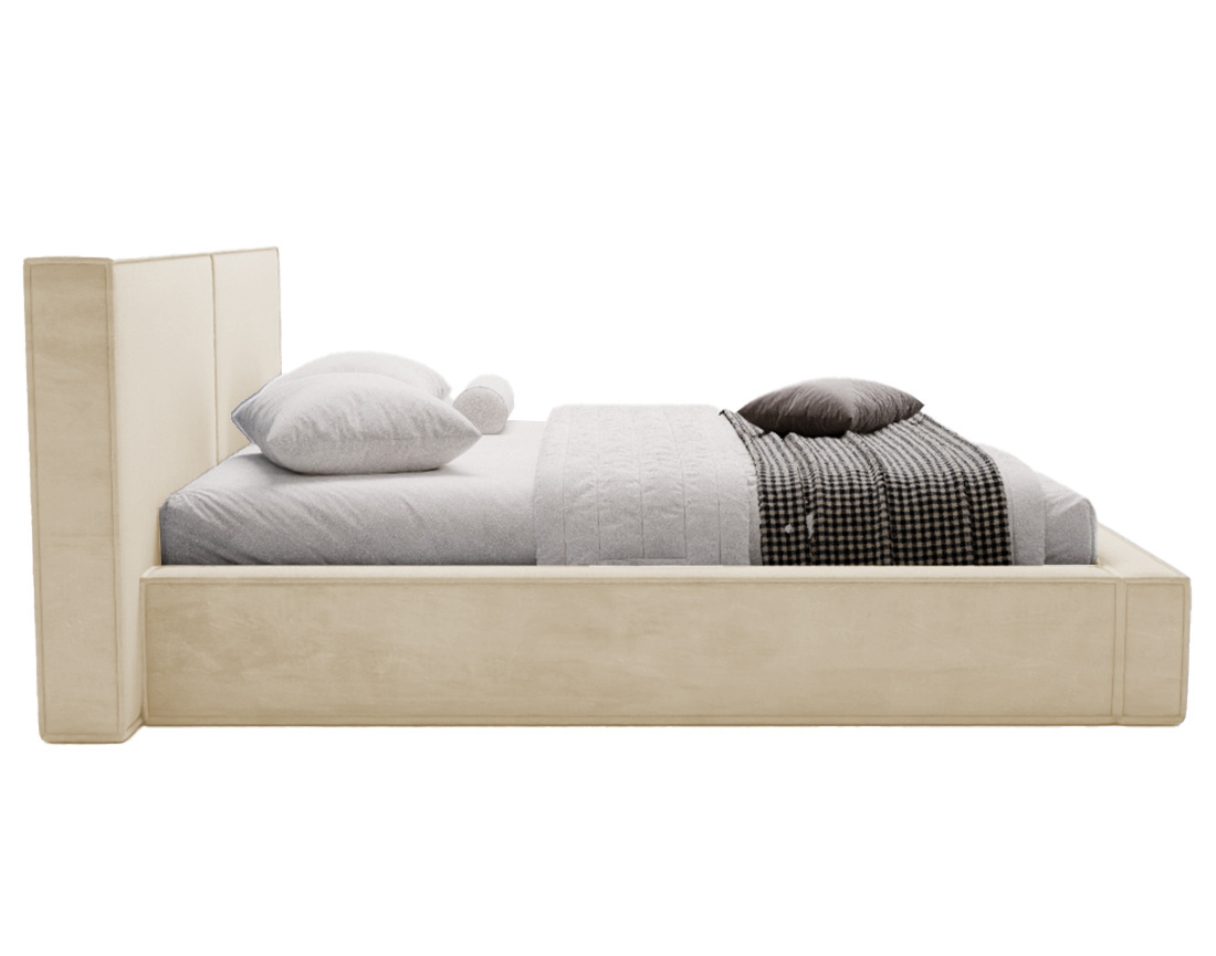 Lit coffre 180x200 cm sommier inclus en velours Eros