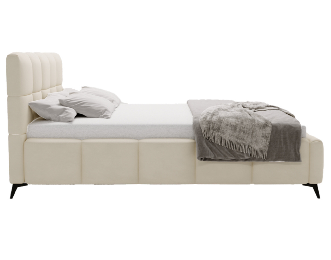 Lit coffre 140x200 cm sommier inclus en velours Paulito