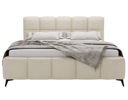 Lit coffre 160x200 cm sommier inclus en velours Paulito