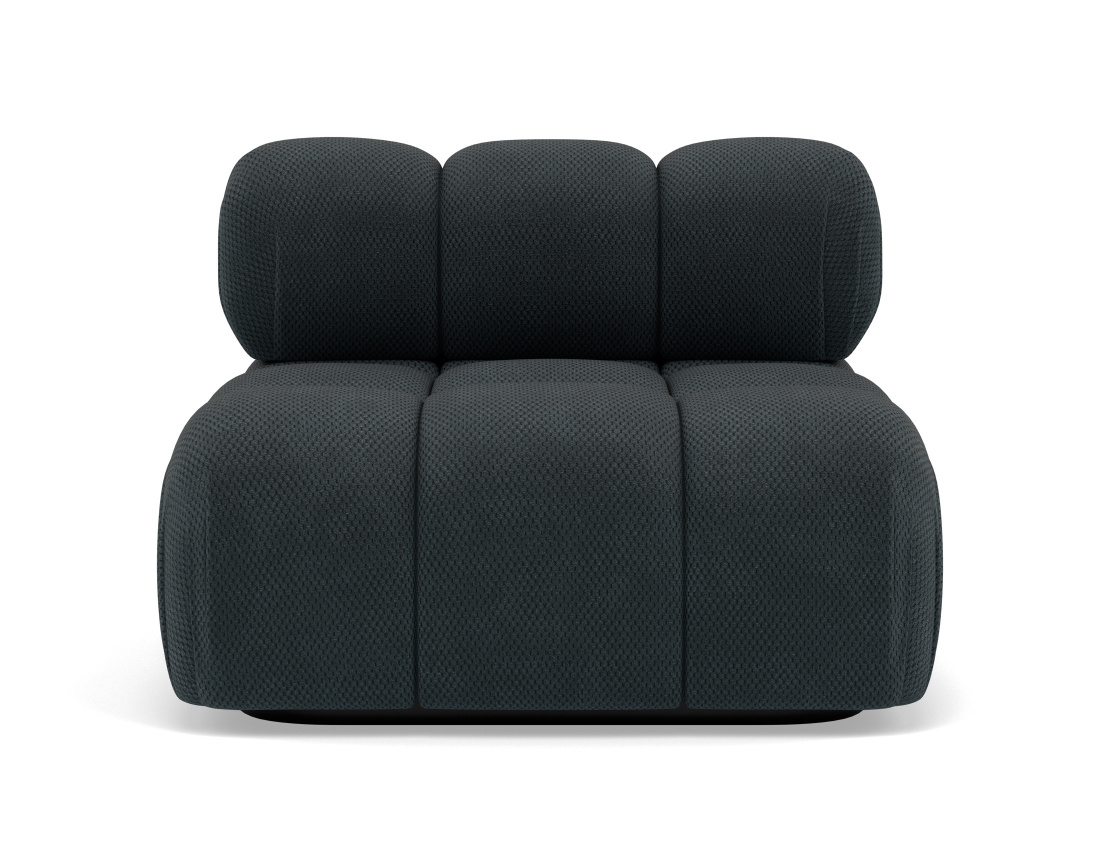 Module d'assise sans accoudoirs en velours texturé Ruby