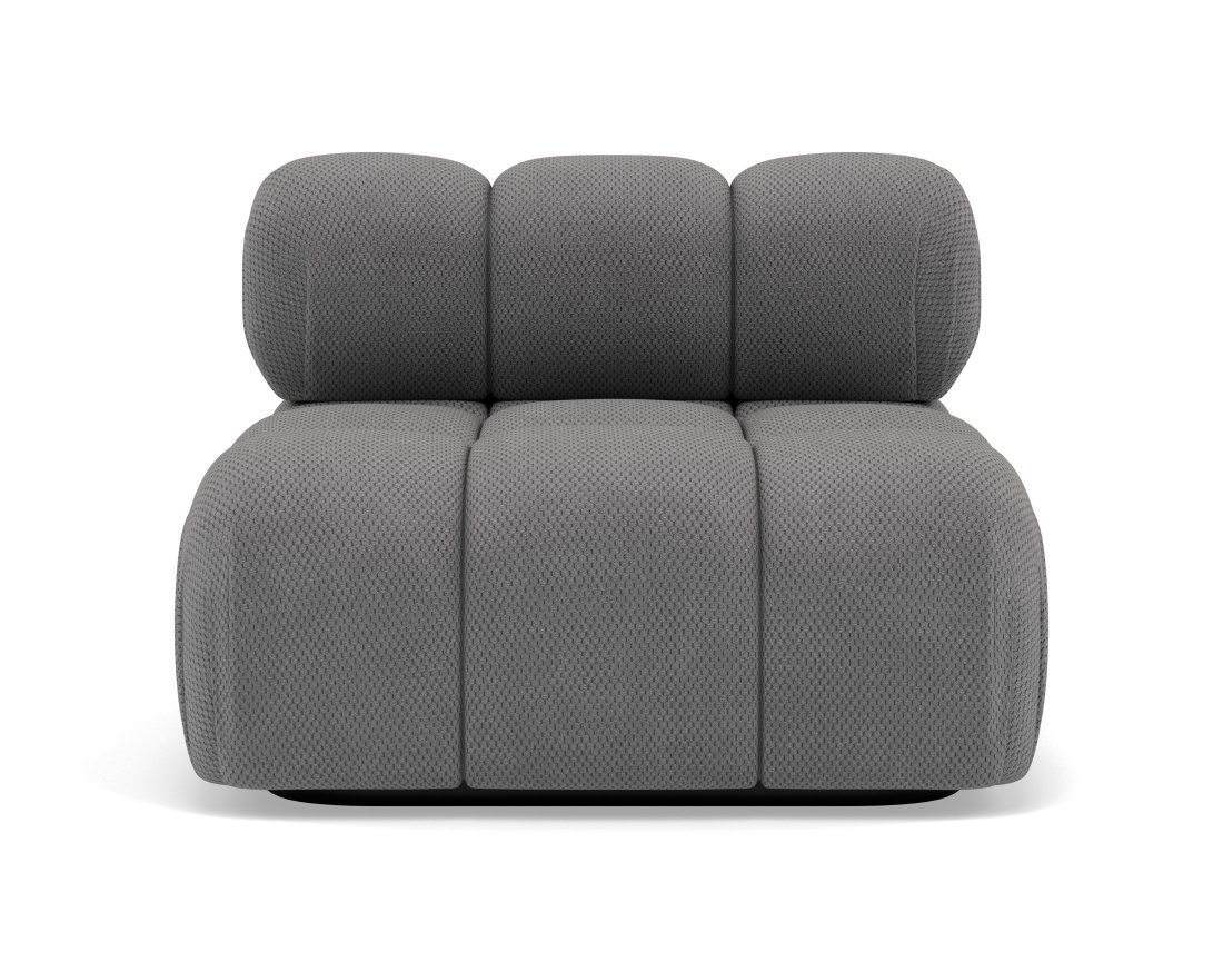 Module d'assise sans accoudoirs en velours texturé Ruby