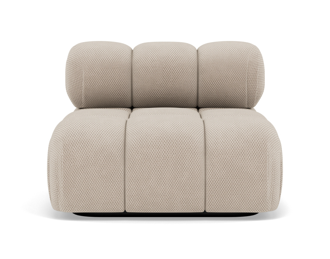 Module d'assise sans accoudoirs en velours texturé Ruby
