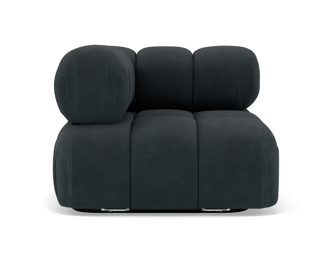 Module d'assise d'angle gauche en velours texturé Ruby