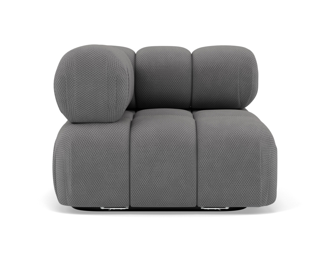 Module d'assise d'angle gauche en velours texturé Ruby