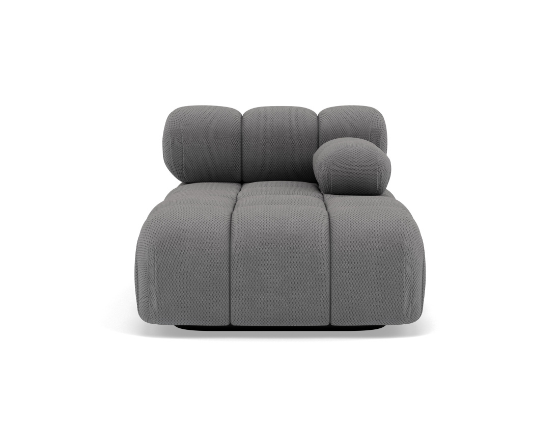 Module d'assise méridienne droite en velours texturé Ruby