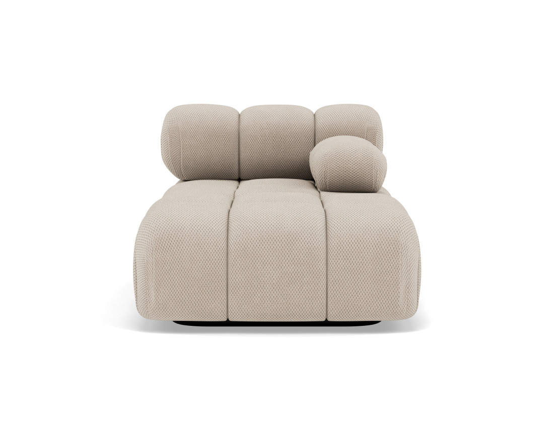 Module d'assise méridienne droite en velours texturé Ruby