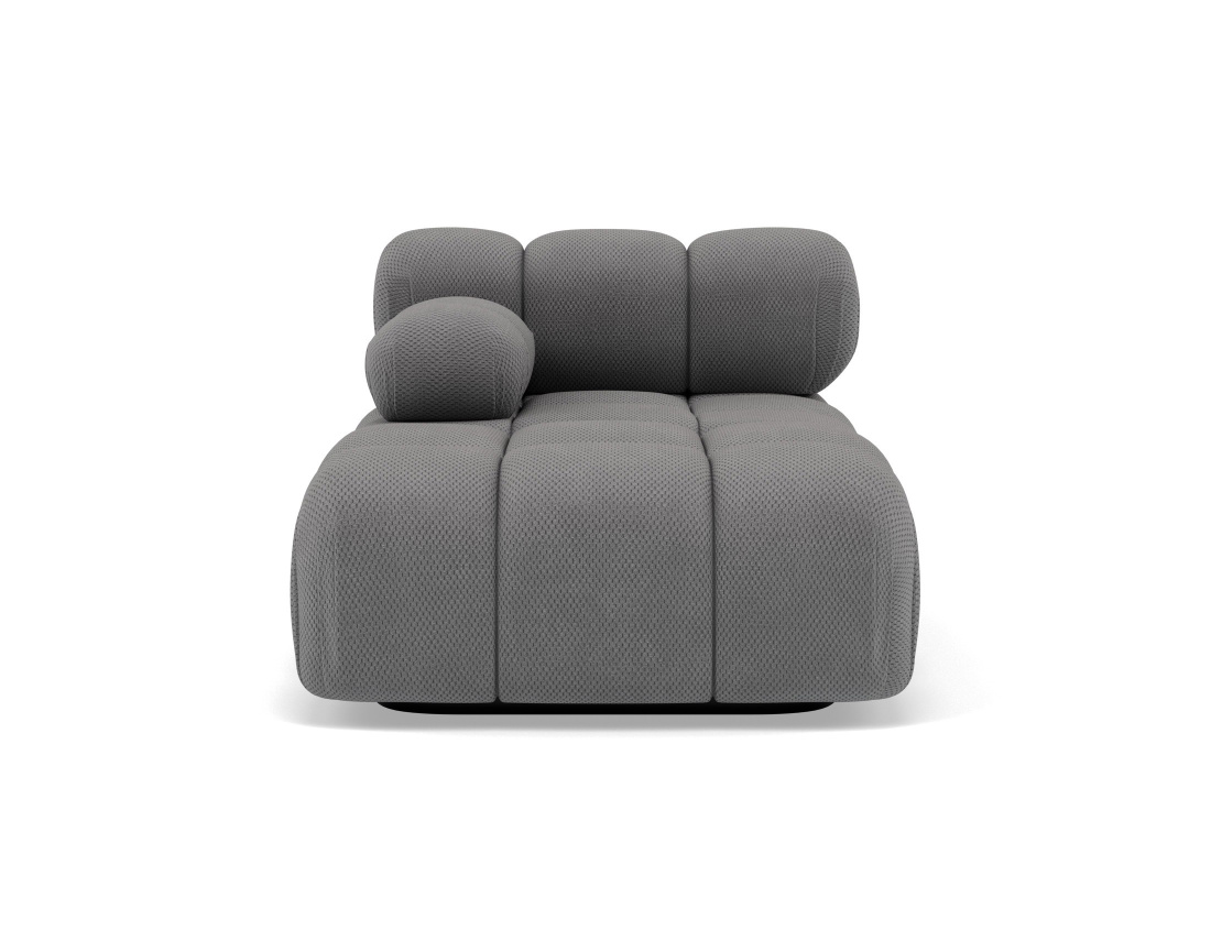 Module d'assise méridienne gauche en velours texturé Ruby