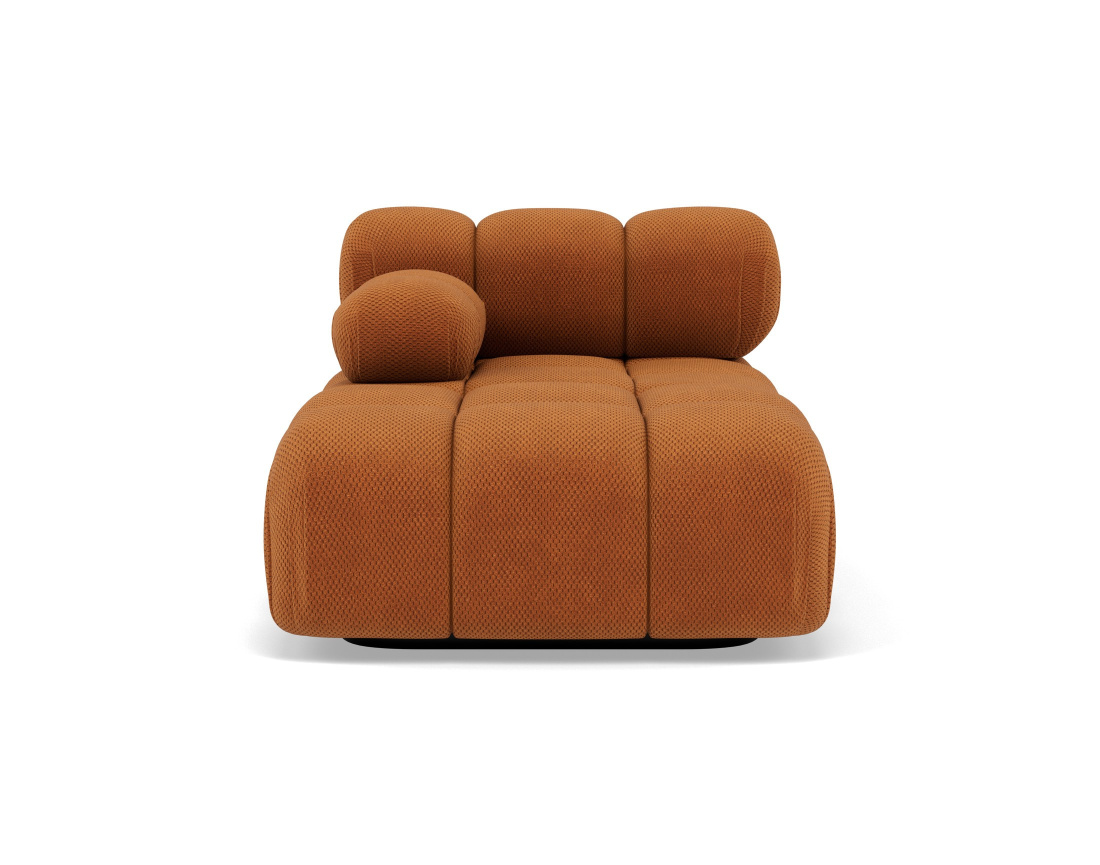 Module d'assise méridienne gauche en velours texturé Ruby