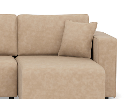 Canapé panoramique en U 7 places convertible avec coffre en simili Topaze