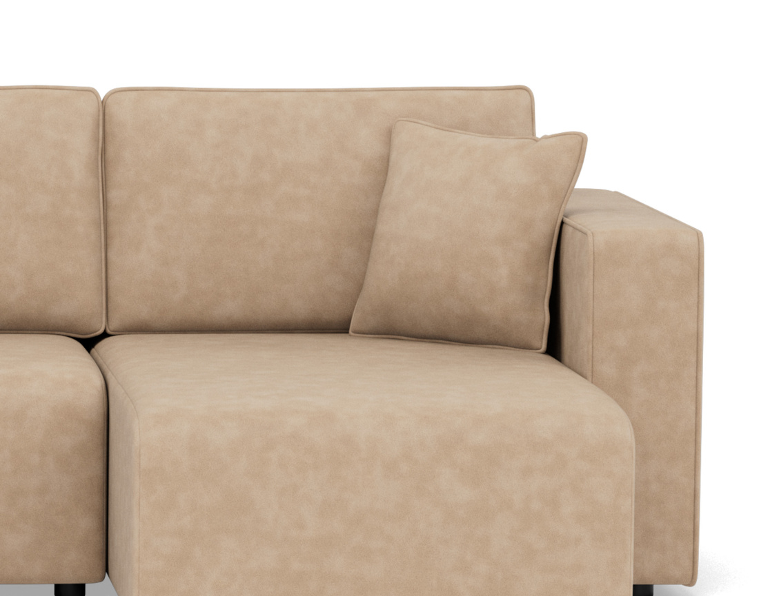 Canapé panoramique en U 7 places convertible avec coffre en simili Topaze