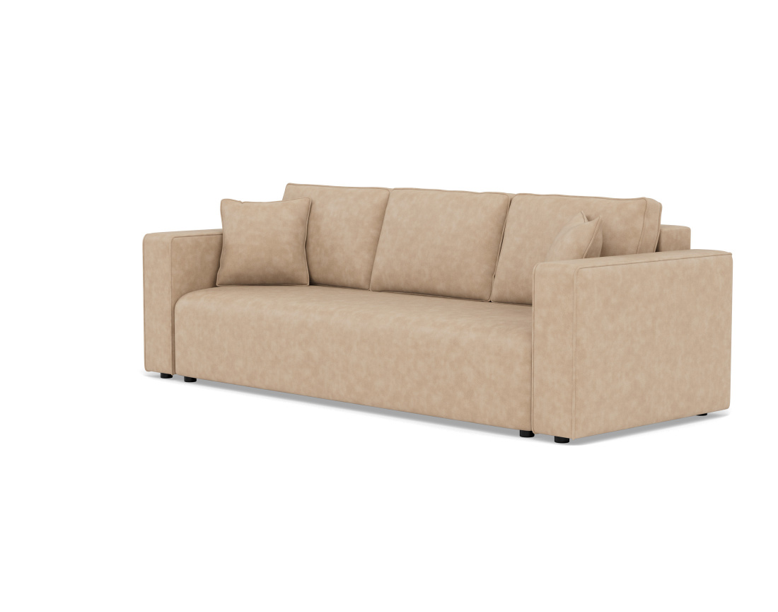 Canapé droit 3 places convertible avec coffre en simili Topaze