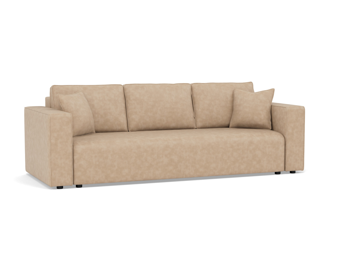 Canapé droit 3 places convertible avec coffre en simili Topaze