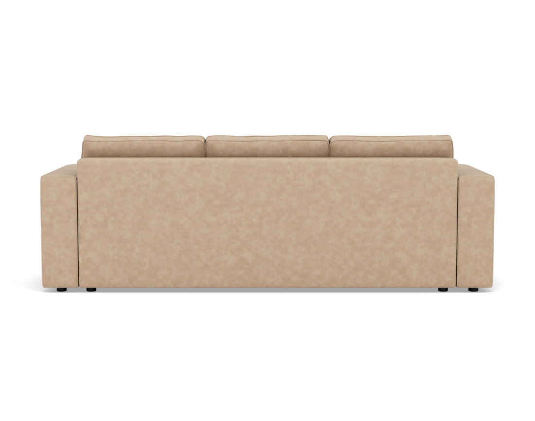 Canapé droit 3 places convertible avec coffre en simili Topaze