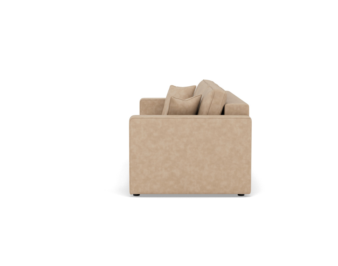 Canapé droit 3 places convertible avec coffre en simili Topaze