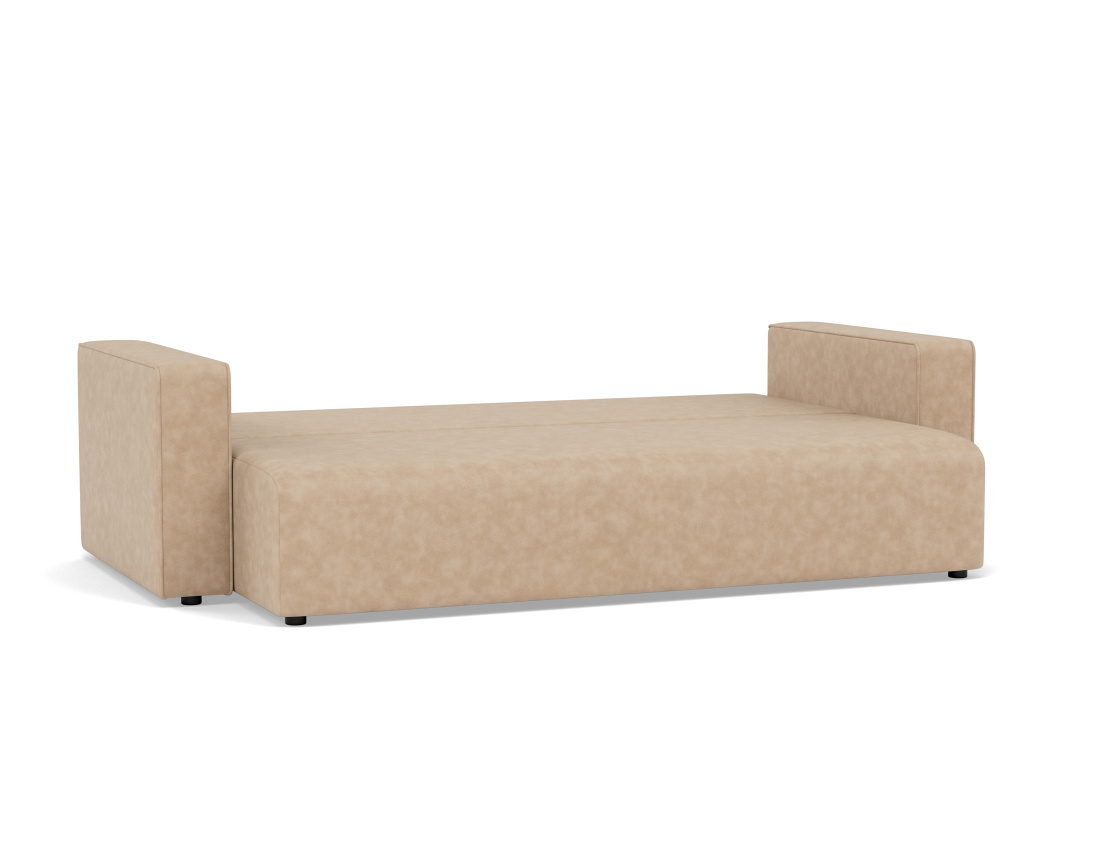 Canapé droit 3 places convertible avec coffre en simili Topaze