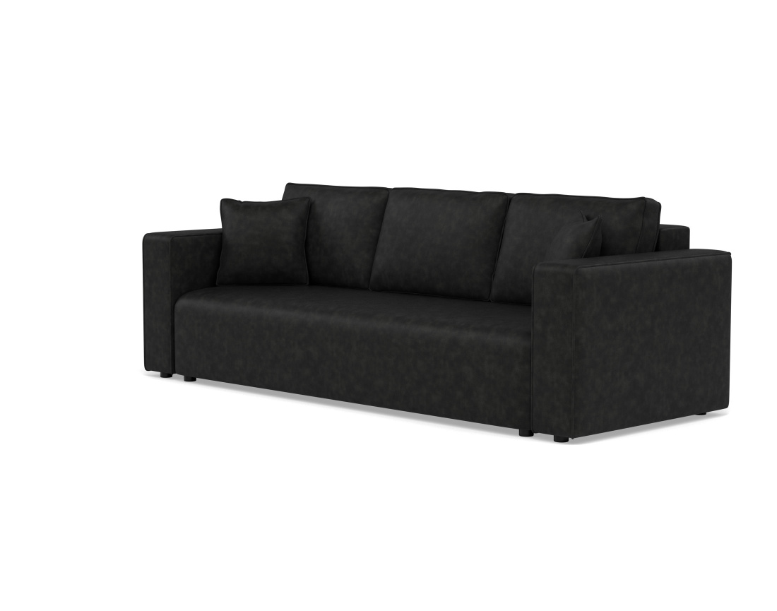 Canapé droit 3 places convertible avec coffre en simili Topaze