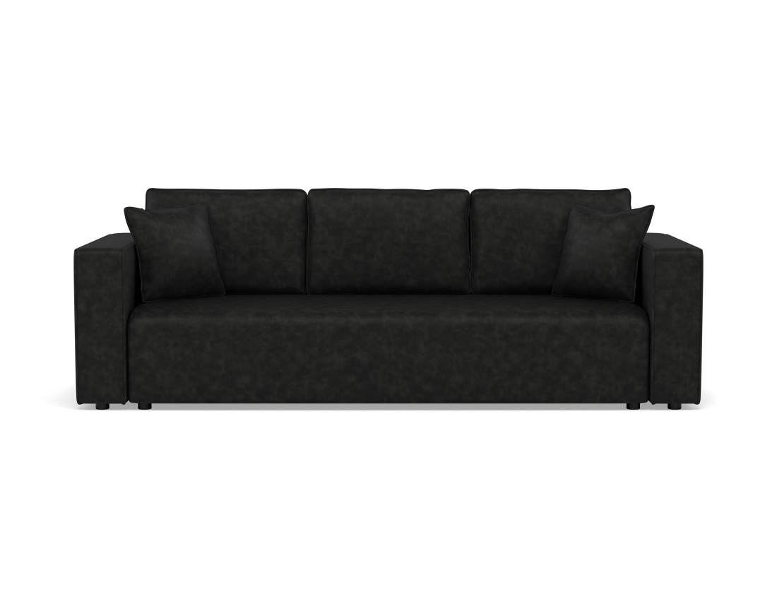 Canapé droit 3 places convertible avec coffre en simili Topaze