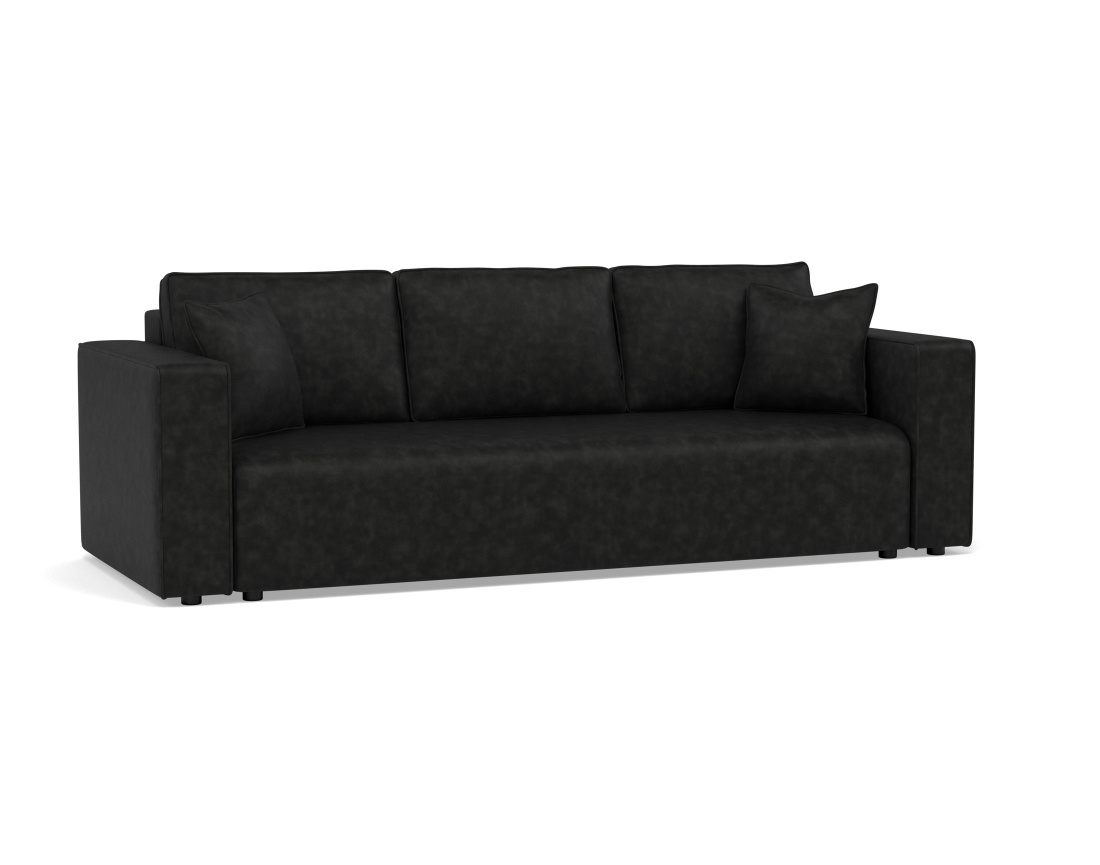 Canapé droit 3 places convertible avec coffre en simili Topaze