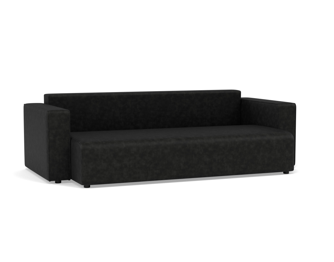 Canapé droit 3 places convertible avec coffre en simili Topaze