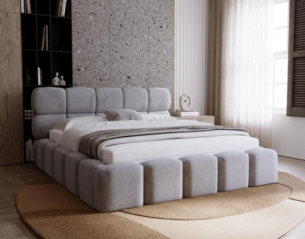 Lit coffre 160x200 cm sommier inclus en velours Mariposa