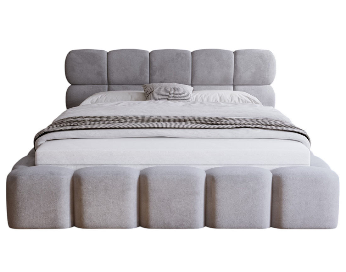 Lit coffre 160x200 cm sommier inclus en velours Mariposa