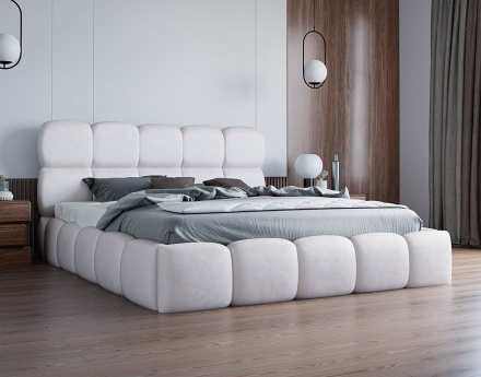 Lit coffre 180x200 cm sommier inclus en velours Mariposa