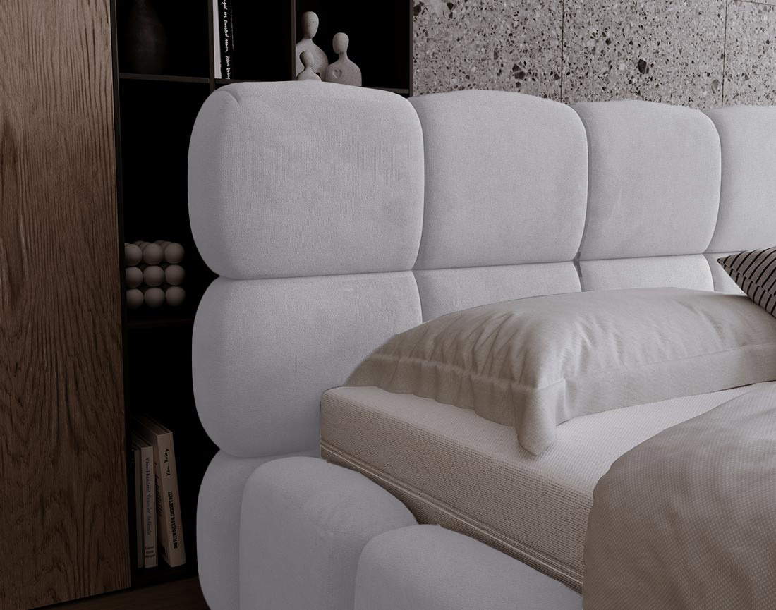 Lit coffre 180x200 cm sommier inclus en velours Mariposa