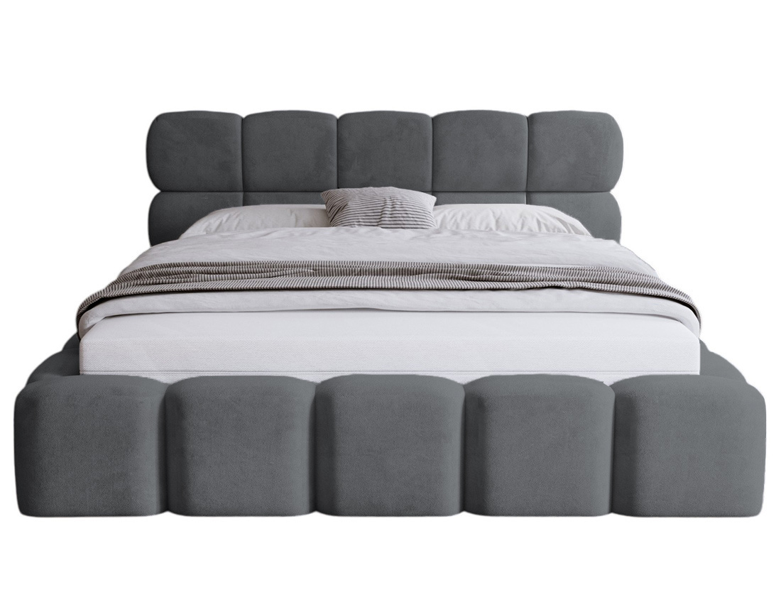 Lit coffre 180x200 cm sommier inclus en velours Mariposa