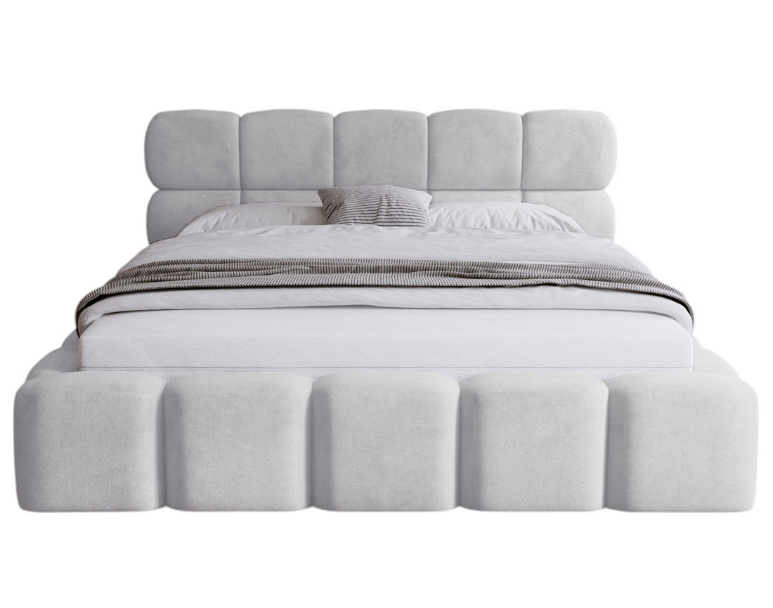 Lit coffre 180x200 cm sommier inclus en velours Mariposa