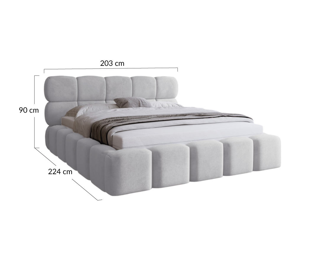 Lit coffre 180x200 cm sommier inclus en velours Mariposa