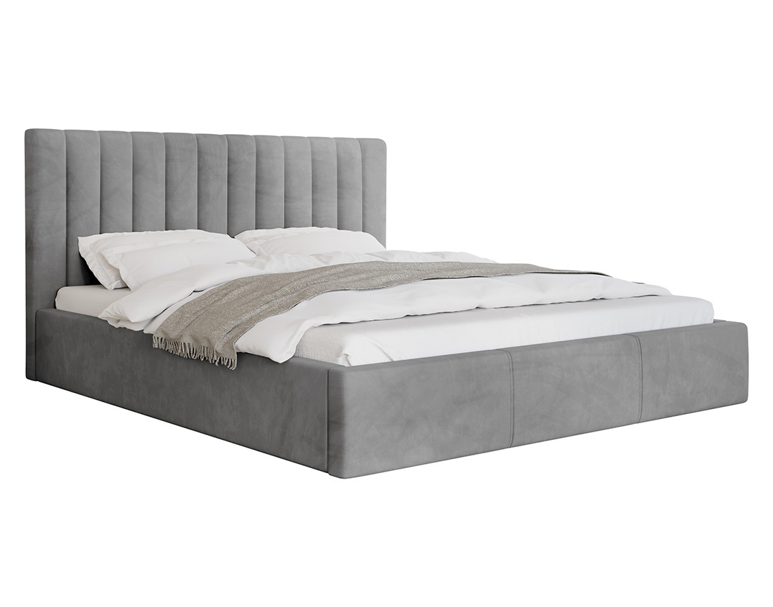 Lit coffre 180x200 cm sommier inclus en velours Rosario