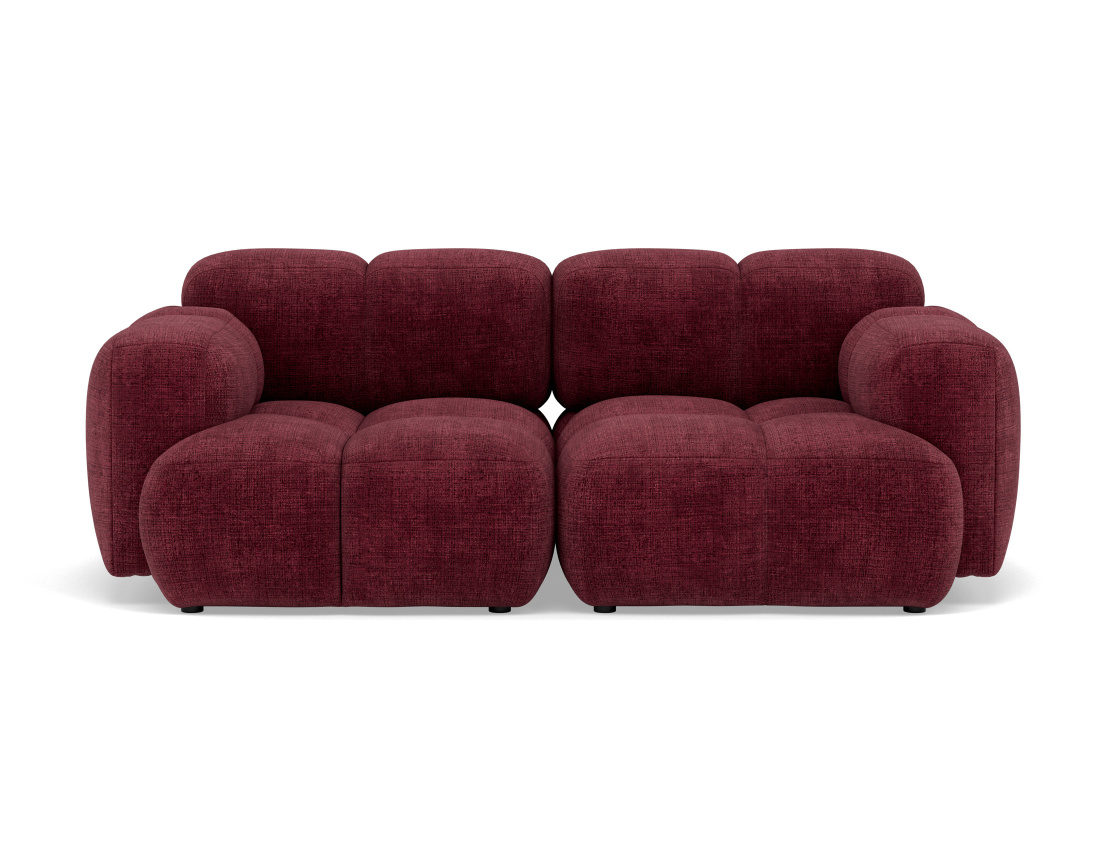 Canapé modulable 2 places en velours texturé Grace