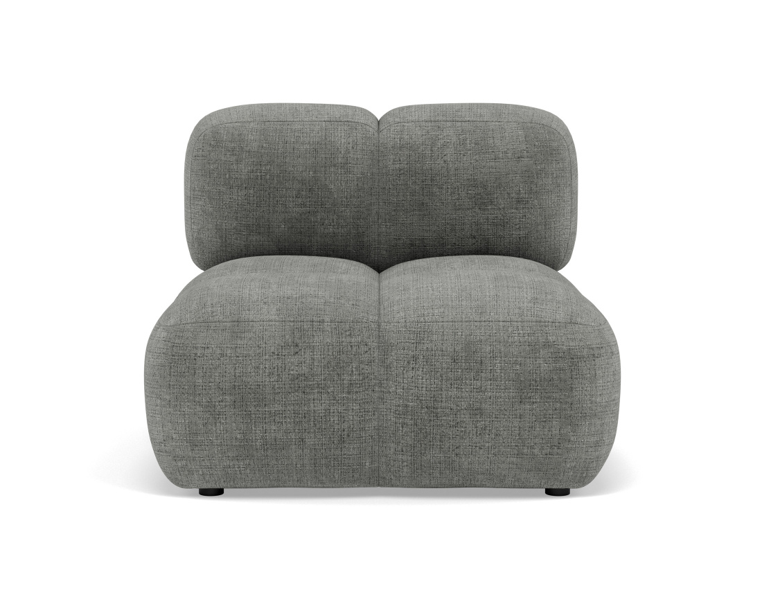 Module d'assise sans accoudoir en velours texturé Grace