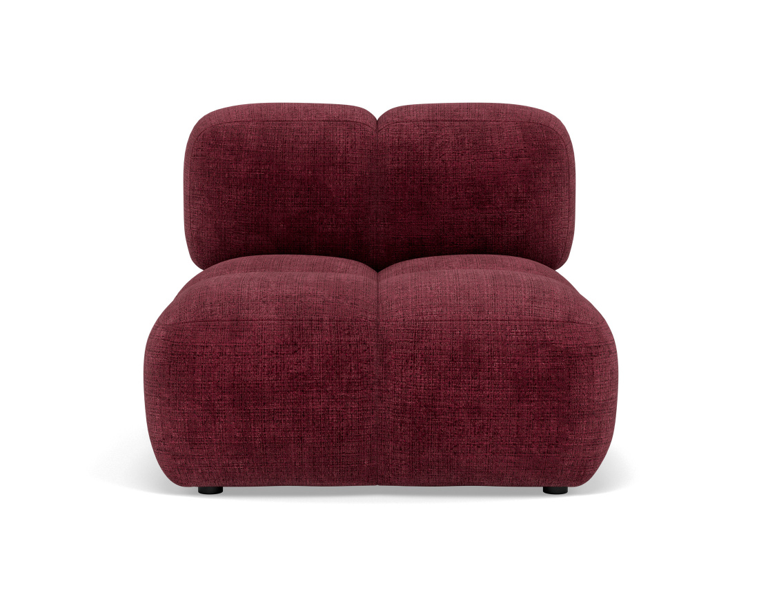 Module d'assise sans accoudoir en velours texturé Grace