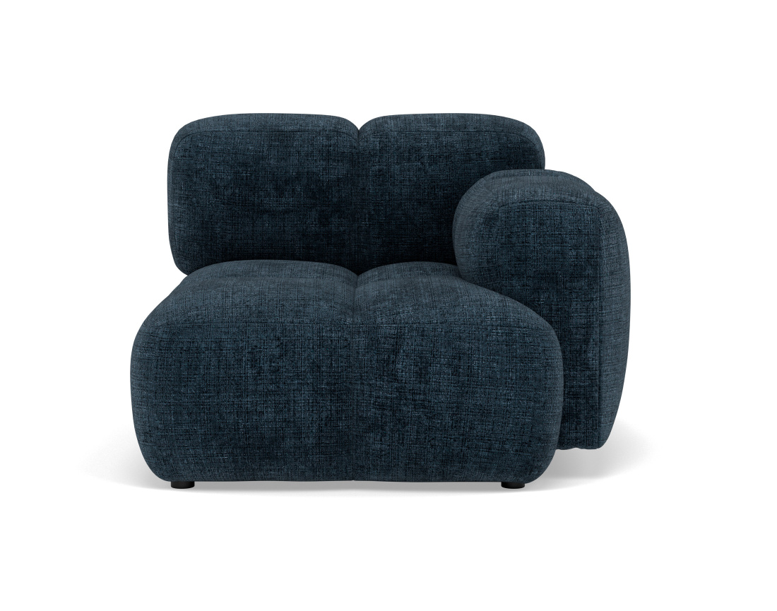 Module d'assise droit en velours texturé Grace