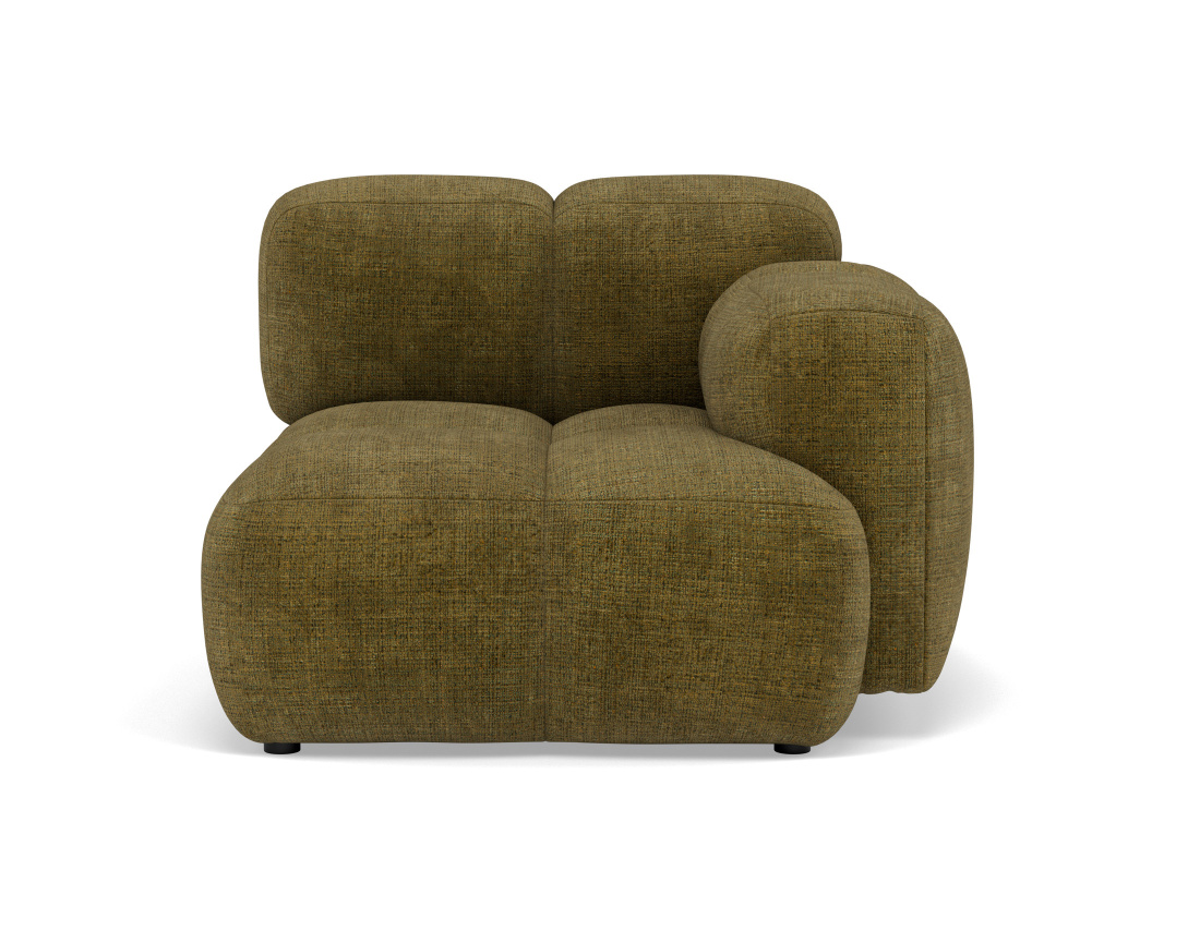 Module d'assise droit en velours texturé Grace