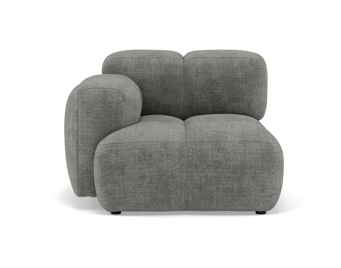 Module d'assise gauche en velours texturé Grace