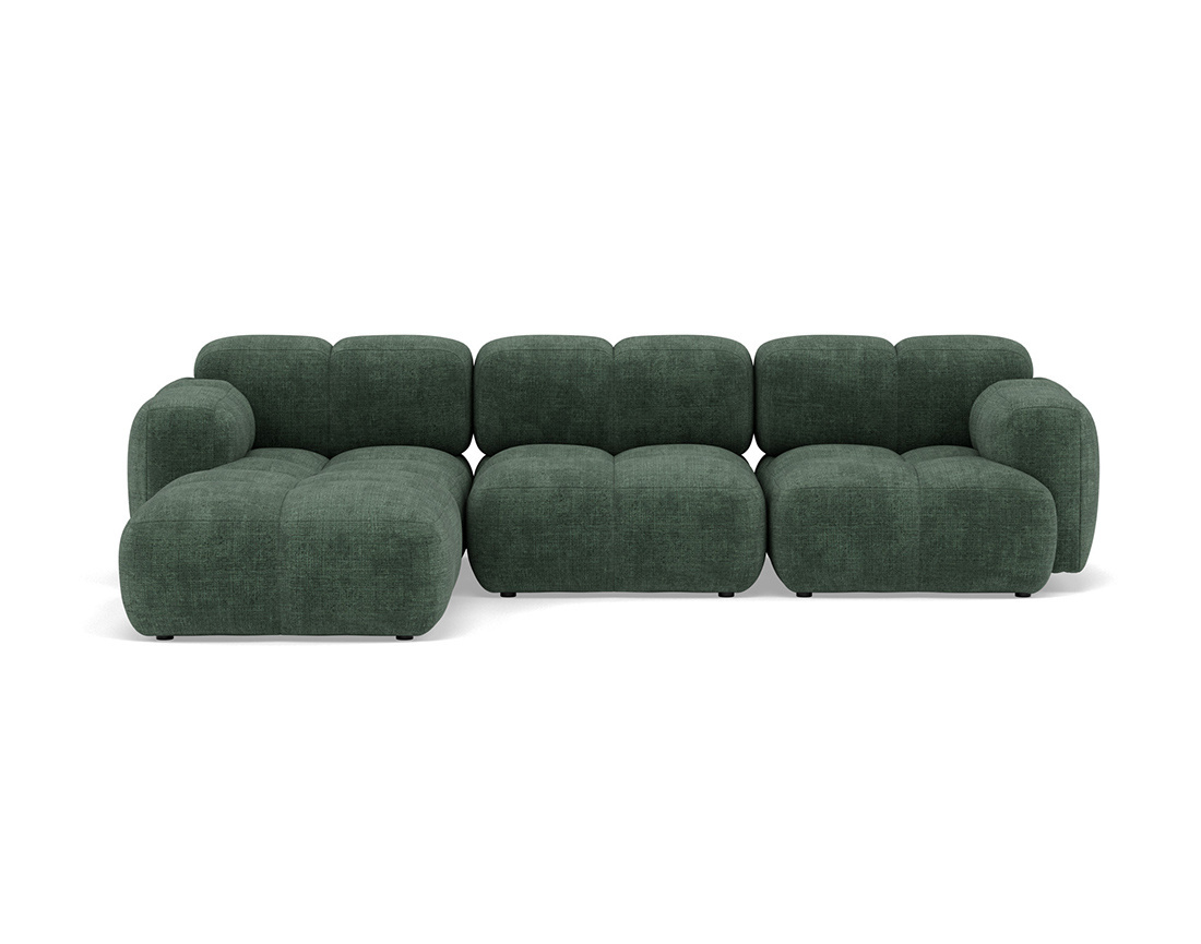 Canapé modulable d'angle réversible 4 places en velours texturé