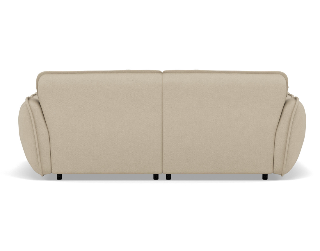 Canapé droit 4 places avec double méridienne assise profonde en tissu texturé Thais