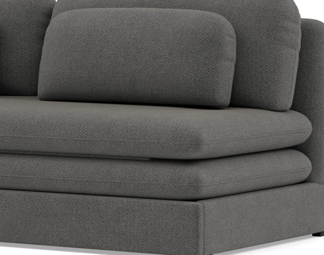 Canapé 3 places convertible déplimousse en velours texturé Ysal