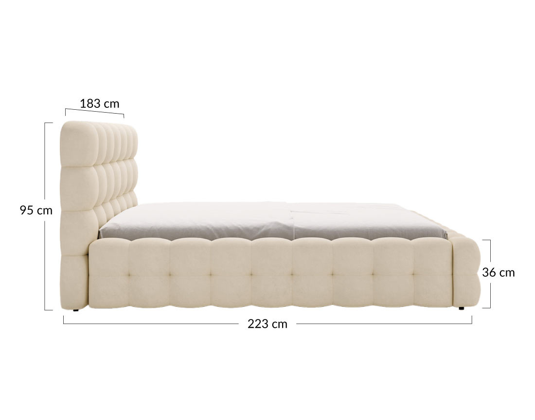 Lit coffre 160x200 cm sommier inclus en velours Darling