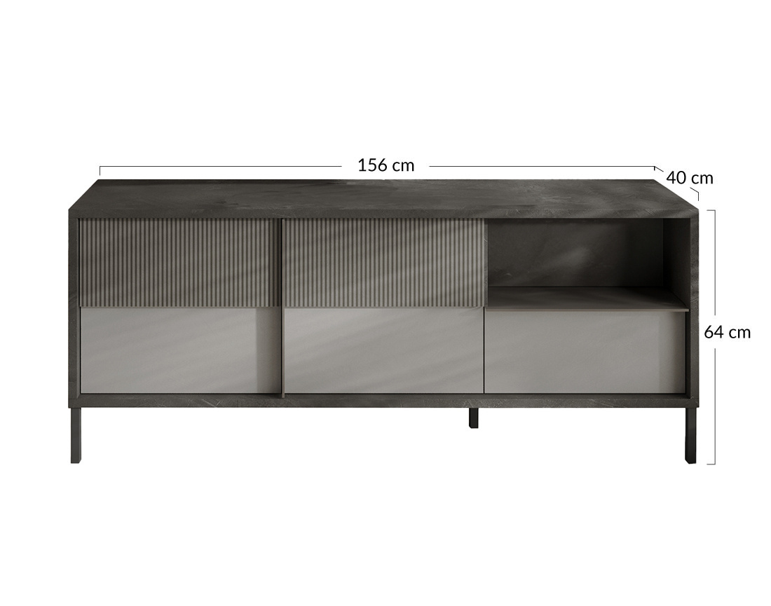 Meuble TV 2 portes et 1 tiroir 156 cm Jules