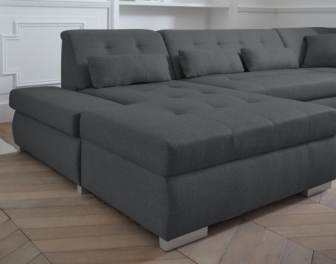 Canapé panoramique d'angle droit 7 places XXL Vermont