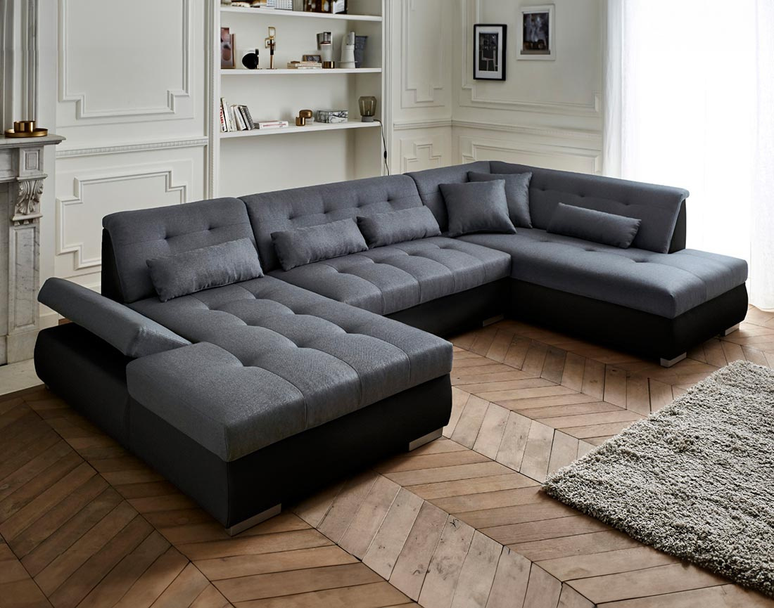 Canapé panoramique d'angle droit 7 places XXL Vermont