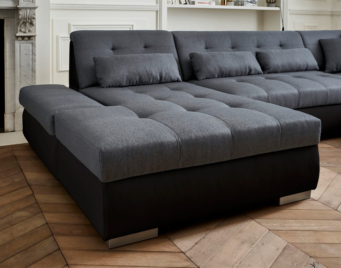 Canapé panoramique d'angle droit 7 places XXL Vermont