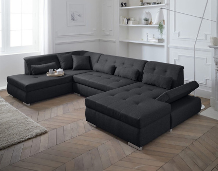 Canapé panoramique d'angle gauche 7 places XXL Vermont