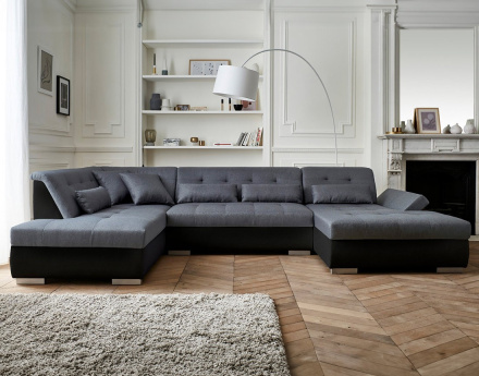 Canapé panoramique d'angle gauche 7 places XXL Vermont