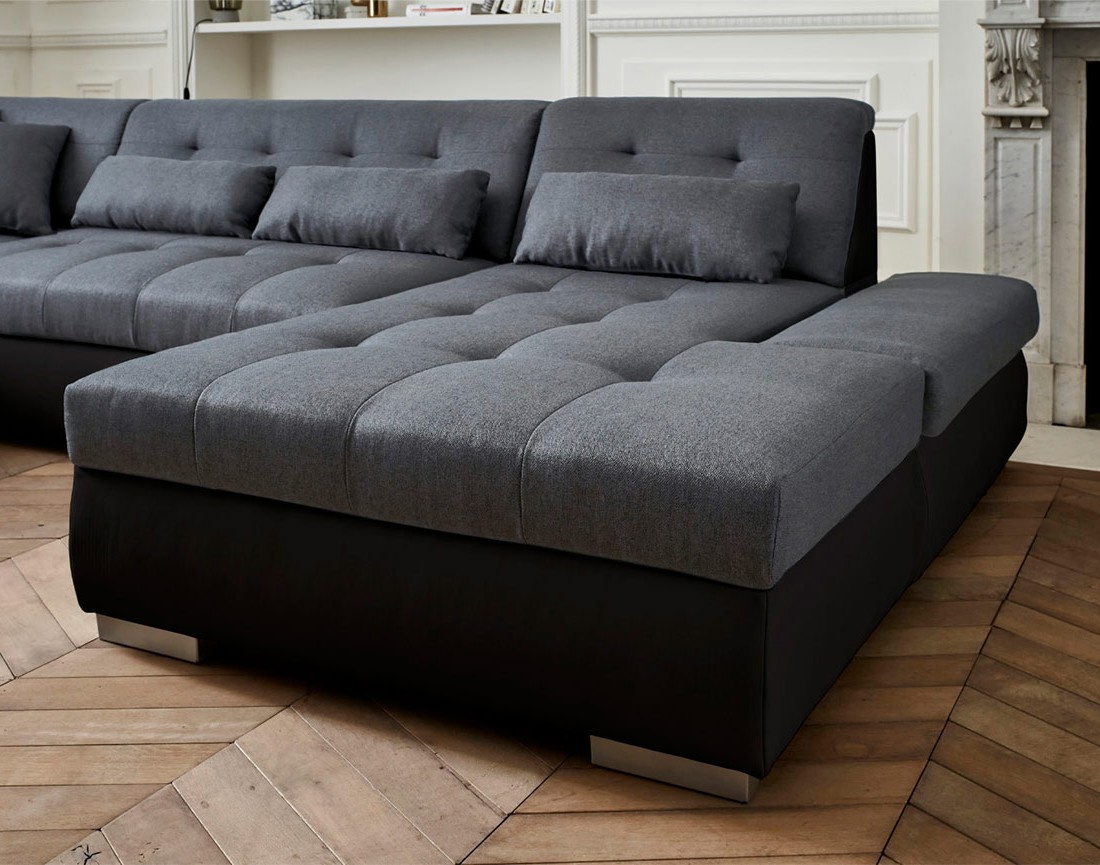 Canapé panoramique d'angle gauche 7 places XXL Vermont