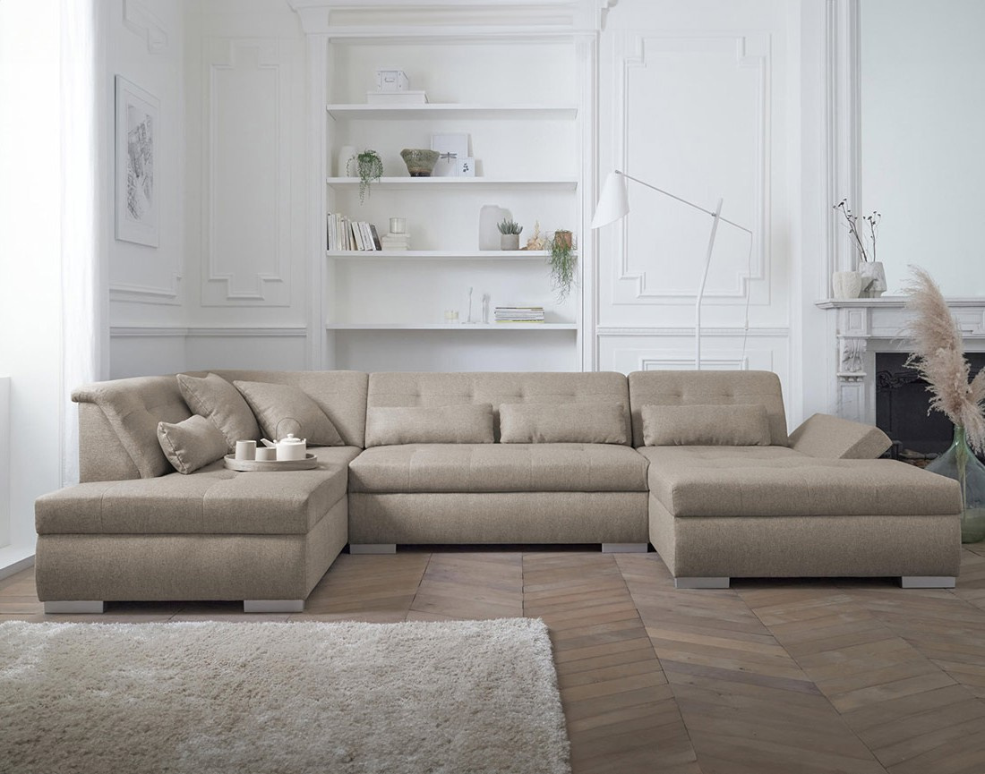 Canapé panoramique d'angle gauche 7 places XXL Vermont