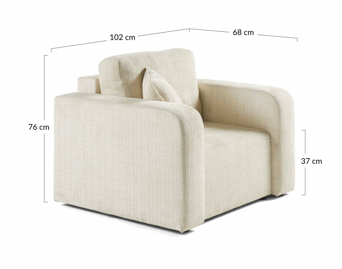 Fauteuil en velours texturé Miro